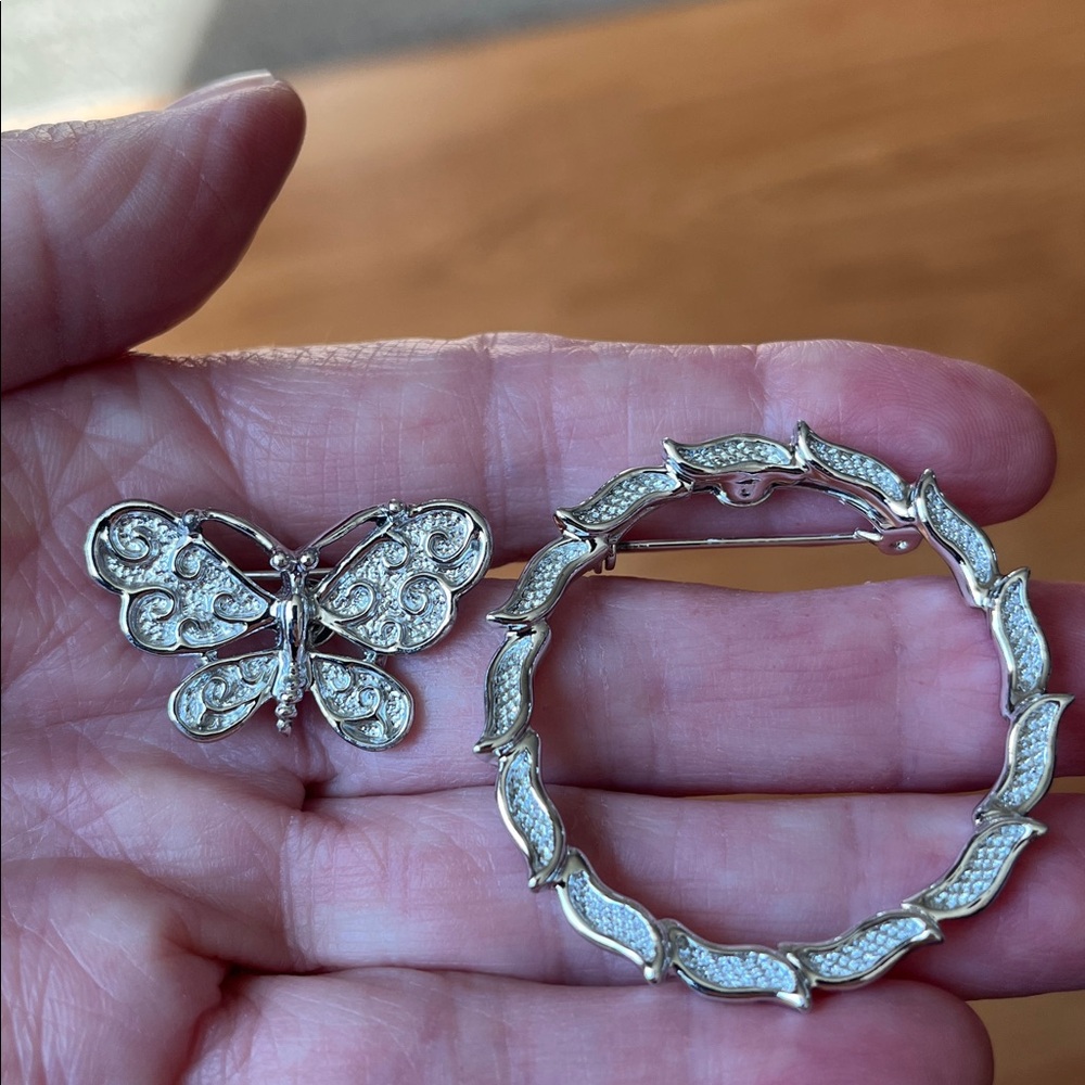 Gerrys Silver Brooch and Butterfly Pin Set